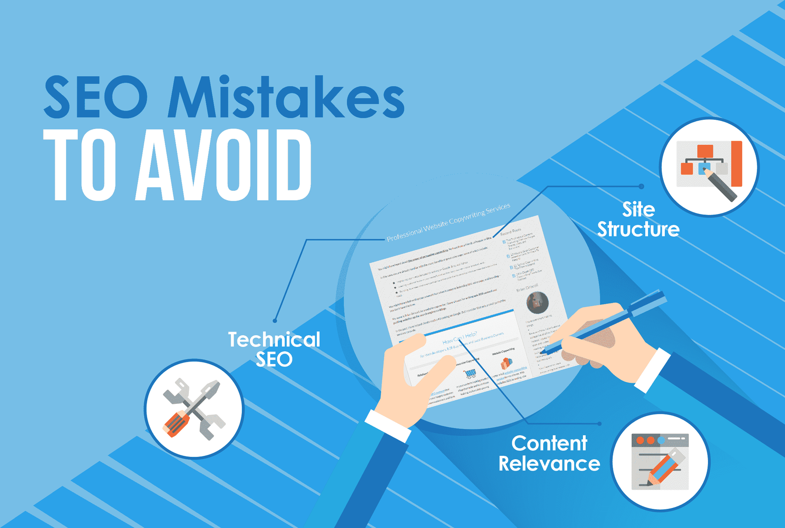 This image shows common mistakes of SEO